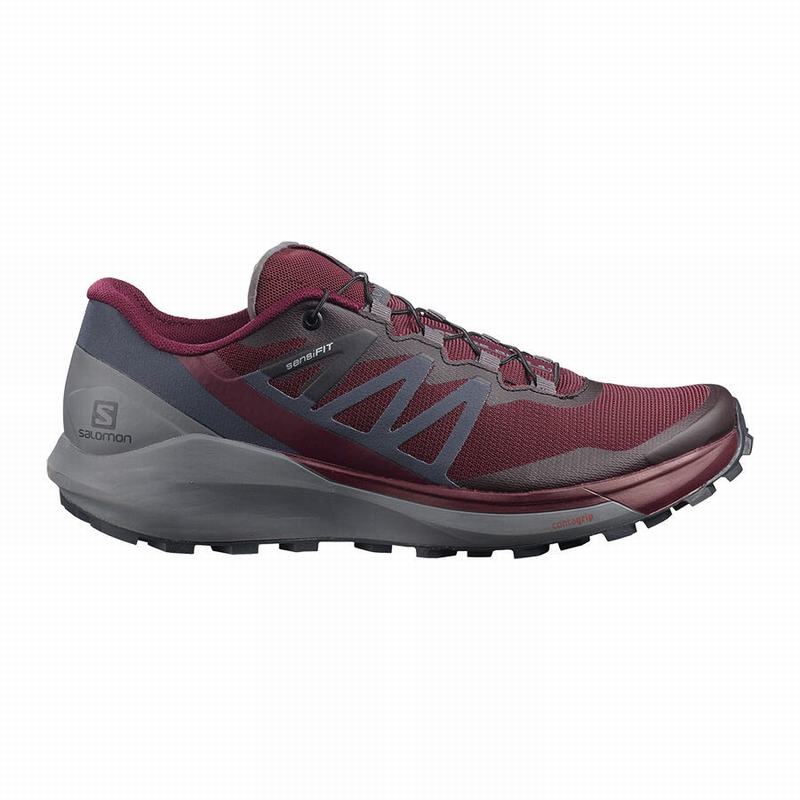 Salomon Israel SENSE RIDE 4 - Womens Trail Running Shoes - Burgundy (AENP-04639)